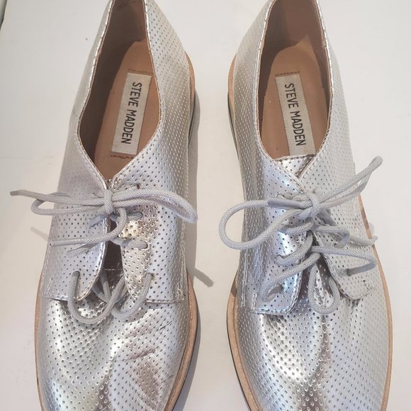 steve madden vassar silver platform sneakers